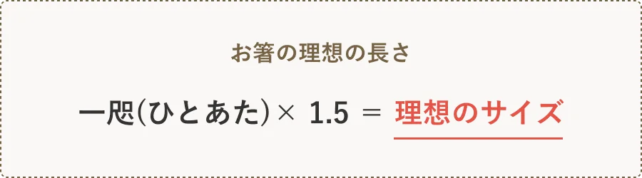 箸の理想の長さ=一咫×1.5